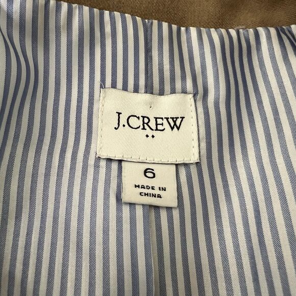 J Crew Blazer Size 6 Camel Tan Wool Original Schoolboy Double Button Preppy - Picture 3 of 13